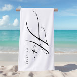 Toalha De Praia Caligrafia moderna Sua lua de mel<br><div class="desc">Para mais opções de texto de convite para o casamento,  consulte a coleção de casamento elegante da caligrafia: https://www.zazzle.com/collections/modern_minimalist-119052317964885904?rf=238296117664346256</div>