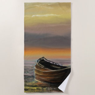 Toalha De Praia Calma - Arte com Aquarela -