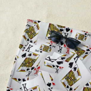 Toalha De Praia "Camada Real: Uma Pilha de Kings Cartões Poker"