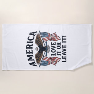 Toalha De Praia Camisa Águia Patriótica América Ame-A ou Deixe-A_