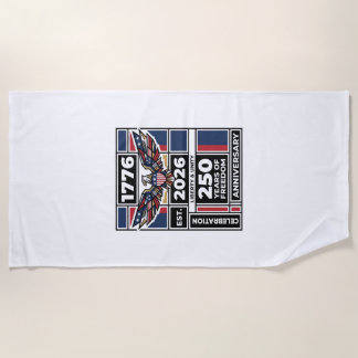 Toalha De Praia Camisa Águia Vintage 1776 2026 Tipografia Patrióti