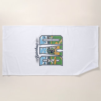Toalha De Praia Camisa com Letra Gravada para Pai de Beisebol Vint