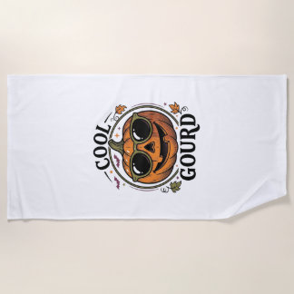 Toalha De Praia Camisa de Abóbora Legal Gravada Vintage Óculos de