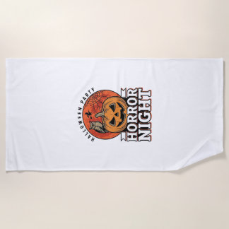 Toalha De Praia Camisa de Abóbora Vintage Halloween Horror Night