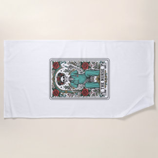 Toalha De Praia Camisa de desenho de carta de tarot de enfermeira
