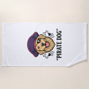 Toalha De Praia Camisa de desenho de gravura vintage de cachorro p