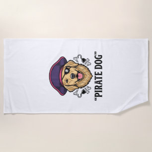 Toalha De Praia Camisa de desenho de gravura vintage de cachorro p