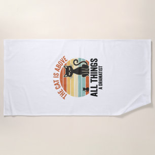 Toalha De Praia Camisa de Humor de Gato Dramático Vintage Design_1