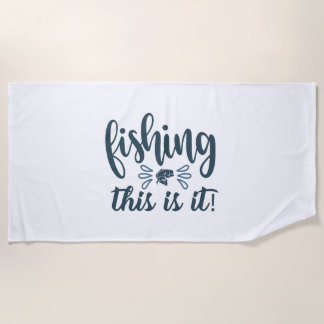 Toalha De Praia Camisa de pesca engraçada com slogan