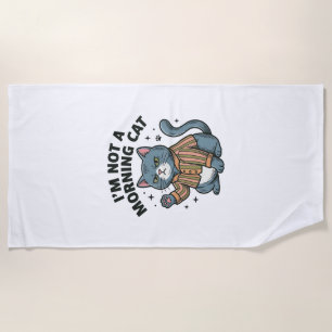 Toalha De Praia Camisa engraçada com gravura vintage de gato matin