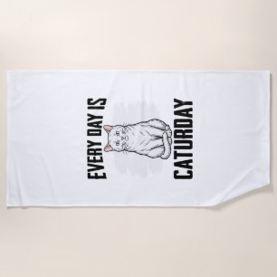 Toalha De Praia Camisa engraçada do Caturday Vintage para amantes