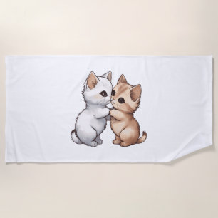Toalha De Praia Camisa-T Clássica de Gato de Munchkin Fofo