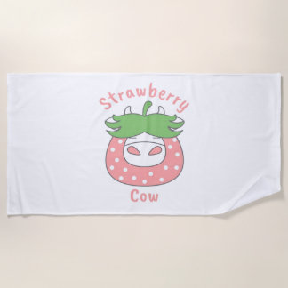 Toalha De Praia Camisa-T clássica de morango rosa