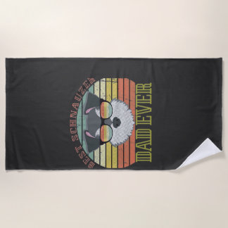 Toalha De Praia Camisa Vintage Melhor Pai Schnauzer de Todos os Te