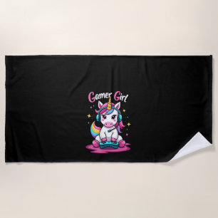 Toalha De Praia Camiseta Colorida Feminina Gamer Garota Gamer, Uni