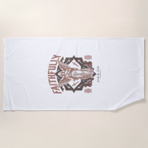 Toalha De Praia Camiseta Cristã Gravação Vintage Anjo Fielmente
