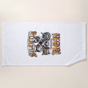 Toalha De Praia Camiseta Gráfica de Gato Vintage Julgando Você Sil