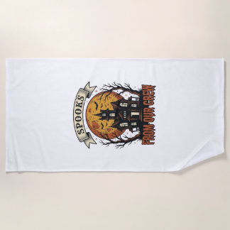Toalha De Praia Camiseta Halloween Vintage Desenho de Casa Assombr