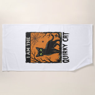 Toalha De Praia Camiseta Vintage de Gravura de Gato Excêntrico de