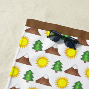 Toalha De Praia Campanha de Montanha Sunshine Tree Caminhando Flor