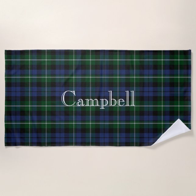 Toalha De Praia Campbell Tartan Xadrez Beach Towel (Frente)