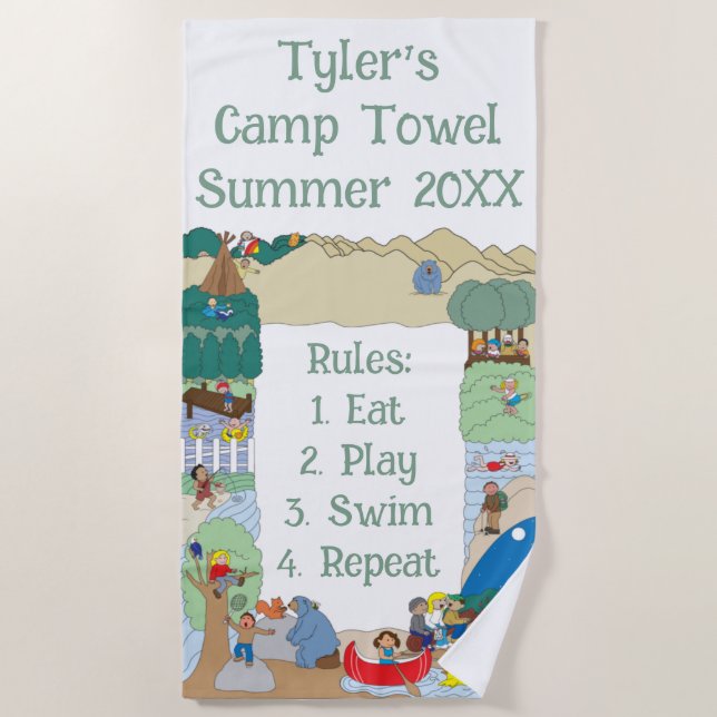 Toalha De Praia Campers Beach Towel (Frente)
