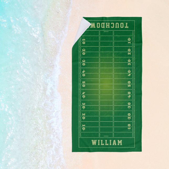 Toalha De Praia Campo de futebol americano com nome personalizado (Custom Name American Football Field Beach Towel
)
