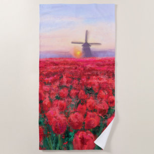Toalha De Praia Campo Tulips - Paisagem - Primavera nos Países Bai