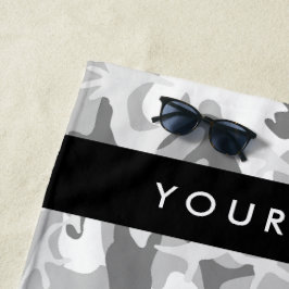 Toalha De Praia Camuflagem de Cinzas de neve de inverno Seu nome p