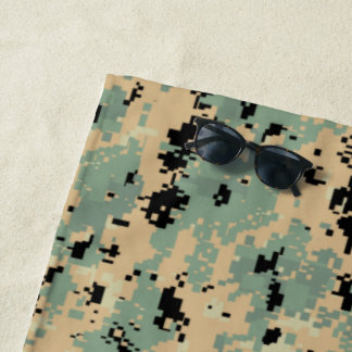 Toalha De Praia Camuflagem Digital – Padrão de camuflagem Tan-Verd