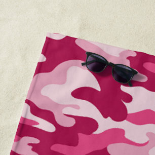 Toalha De Praia Camuflagem Rosa