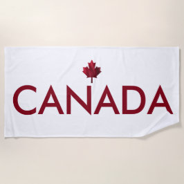 Toalha De Praia Canadá e Folha Vermelha ondulada