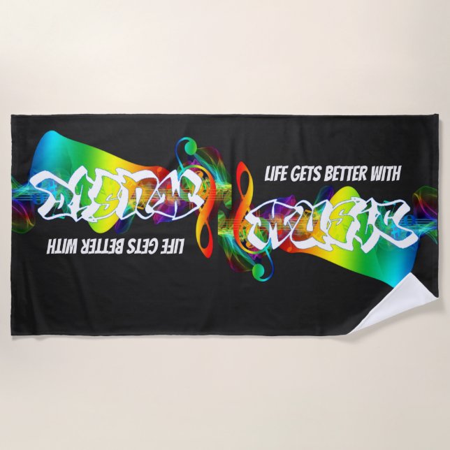 Toalha De Praia Canções Vintage de hoje (Frente)