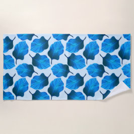 Toalha De Praia Canna Tropicanna Folhas Tropicais em Azul