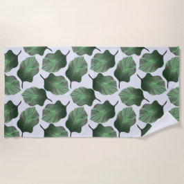 Toalha De Praia Canna Tropicanna Tropical Leaves, Verde