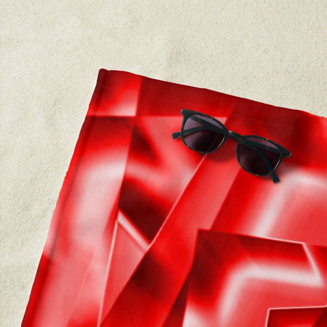 Toalha De Praia Canto dos quadrados inclinados, vermelhos a esbran (In Situ)