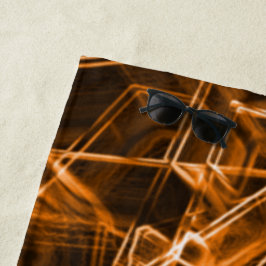 Toalha De Praia Cantos quadrados e pontos laranja "neon"