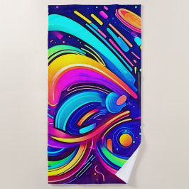 Toalha De Praia Canvas Cósmica: Um Universo de Cor