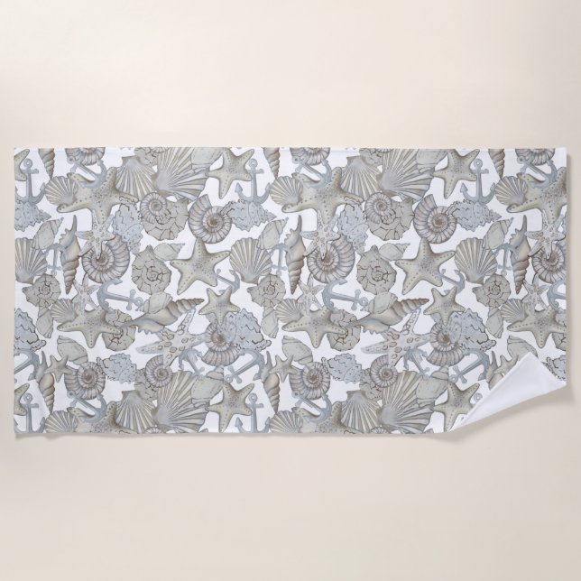 Toalha De Praia Capas De Mar E Engrenagens De Caça De Tesouros De  (Frente)