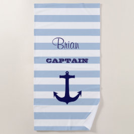 Toalha De Praia Capitão Striped Beach Towel Personalizado