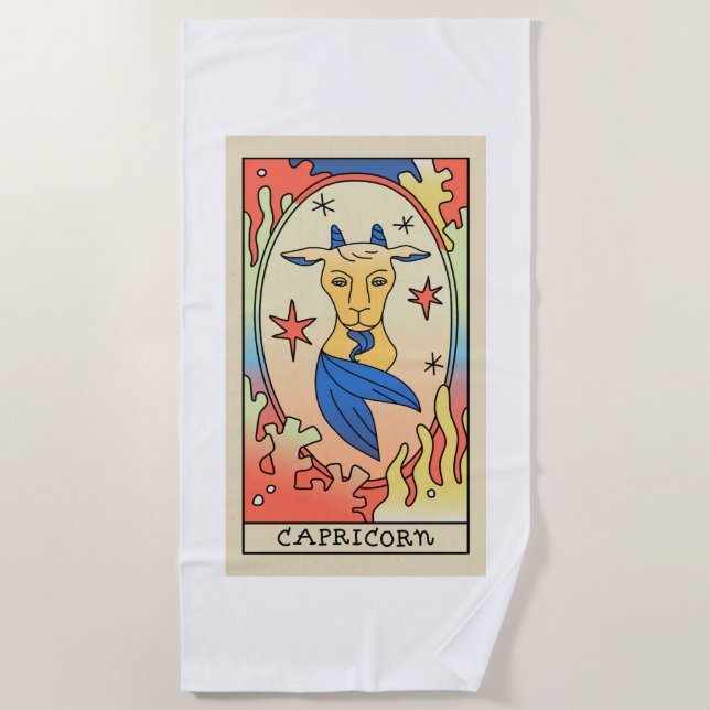 Toalha De Praia Capricorn Zodiac Beach Towel (Frente)