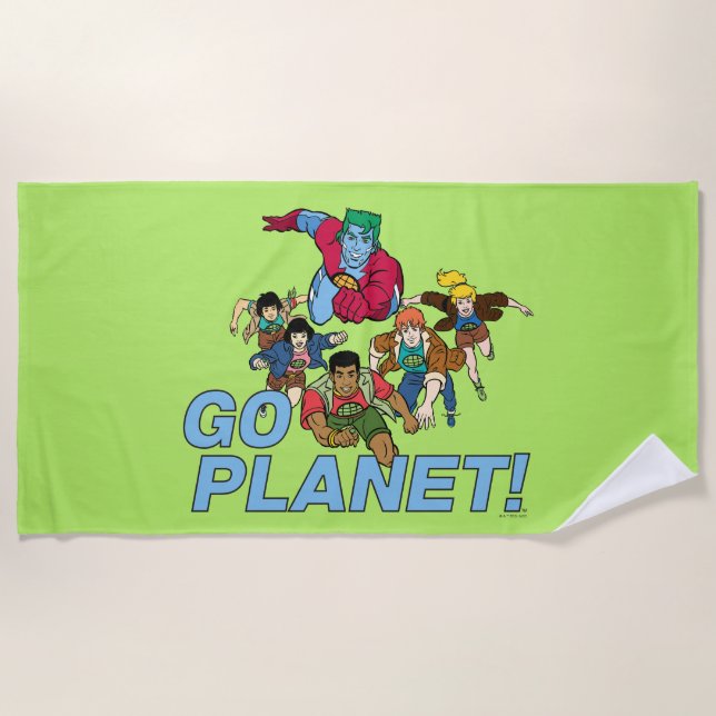 Toalha De Praia Captain Planet and the Planeteers - Go Planet! (Frente)