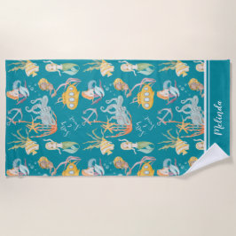 Toalha De Praia Caracteres de álamo salgado e doce