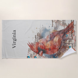 Toalha De Praia Cardeal no Roteiro da Virgínia