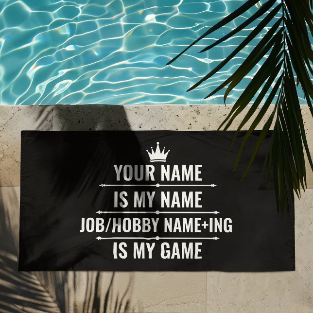 Toalha De Praia Cargo Engraçado Personalizado e Nome do Hobby (Criador carregado)