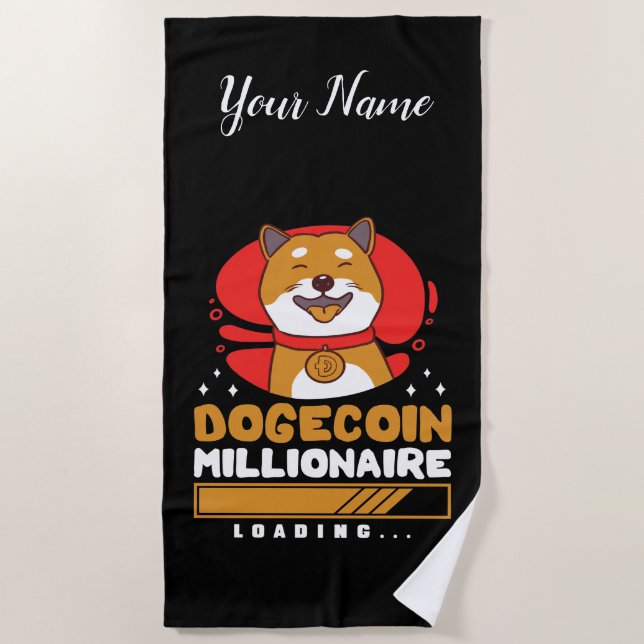 Toalha De Praia Carregamento do Crypto DogeCoin Millionaire (Frente)