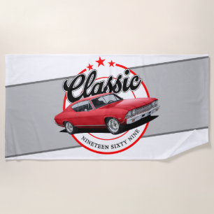 Toalha De Praia Carro Muscular Clássico 1969