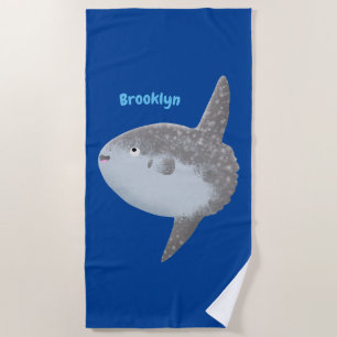 Toalha De Praia Cartografia fofa mola de peixe-sol oceânico