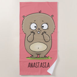 Toalha De Praia Cartoon de hamster adorável