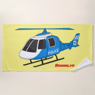 Toalha De Praia Cartoon de helicóptero do Departamento de Políci